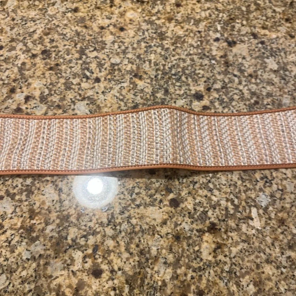 3” Wide Light Tan Leather and Woven Women’s Belt M VGUC - Picture 7 of 9